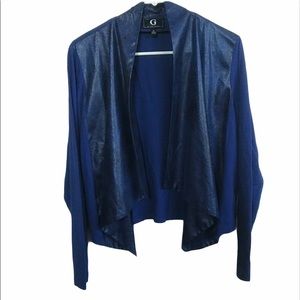 GIULIANA open front jacket w/faux snakeskin accent